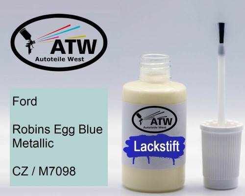 Ford, Robins Egg Blue Metallic, CZ / M7098: 20ml Lackstift, von ATW Autoteile West.